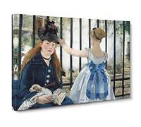 The Railway By Edouard Manet Canvas Print for Living Room Bedroom Home Office Décor, Wall Art Picture Ready to Hang, 30 x 20 Inch (76 x 50 cm)