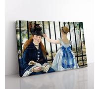 The Railway By Edouard Manet Classic Painting Canvas Wall Art Print Ready to Hang, Framed Picture for Living Room Bedroom Home Office Décor, 76x50 cm (30x20 Inch)