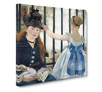 The Railway by Edouard Manet Classic Painting Canvas Wall Art Print Ready to Hang, Framed Picture for Living Room Bedroom Home Office Décor, 20x20 Inch (50x50 cm)