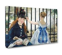 The Railway By Edouard Manet Classic Painting Canvas Wall Art Print Ready to Hang, Framed Picture for Living Room Bedroom Home Office Décor, 30x20 Inch (76x50 cm)