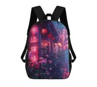 The Rain At Night Chinese Backpack School Bag Computer Rucksack for School/Work/Travel for Camping Outdoor Adventures And Daily Travel 17inch
