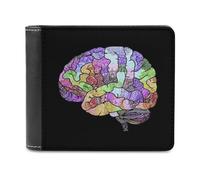 The Rainbow Brain Men's Bifold Wallet Slim Cash Card Holder Leather Purse
