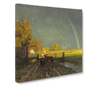 The Rainbow by Willem Roelofs Canvas Print | Gallery Wrapped 30mm Frame Wall Art | 14x14 inches | Ready to Hang | Modern Rainbow Picture | Living Room Bedroom Lounge Office