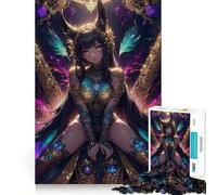 The Rainbow Feather Girl Jigsaw Puzzles 1000 Pieces for Teenagers Think Game Peaceful Time Quality Edge Perfect Present (38x52cm)