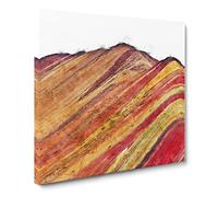 The Rainbow Mountains Of Peru Canvas Print | Gallery Wrapped 30mm Frame Wall Art | 14x14 inches | Ready to Hang | Modern Landscape Picture | Living Room Bedroom Lounge Office