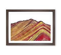 The Rainbow Mountains of Peru Framed Wall Art Print A2 Walnut