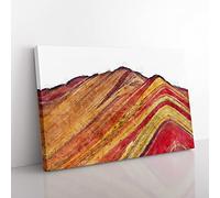 The Rainbow Mountains Of Peru Painting Modern Art Canvas Wall Art Print Ready to Hang, Framed Picture for Living Room Bedroom Home Office Décor, 76x50 cm (30x20 Inch)