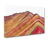 The Rainbow Mountains Of Peru Painting Modern Art Canvas Wall Art Print Ready to Hang, Framed Picture for Living Room Bedroom Home Office Décor, 20x14 Inch (50x35 cm)
