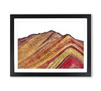 The Rainbow Mountains Of Peru Painting Modern Art Framed Print | A2 Black Framed Wall Art | Ready to Hang | Modern Landscape Picture | Living Room Bedroom Lounge Office