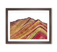 The Rainbow Mountains Of Peru Painting Modern Art Framed Print | A4 Walnut Framed Wall Art | Ready to Hang | Modern Landscape Picture | Living Room Bedroom Lounge Office