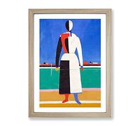 The Rake By Kazimir Malevich Classic Painting Framed Print | A4 Oak Framed Wall Art | Ready to Hang | Classic Historical Picture | Living Room Bedroom Lounge Office