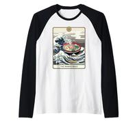 The Ramen Wave Tarot Card The Great Wave Off Kanagawa Raglan Baseball Tee