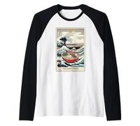 The Ramen Wave Tarot Card The Great Wave Off Kanagawa Raglan Baseball Tee