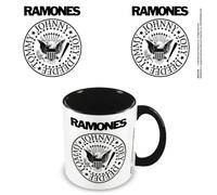 Pyramid International The Ramones Mug in Presentation Gift Box (Black and White Logo Design) 11oz Ceramic White Mug, Black Inside, Black Handle - Official Merchandise