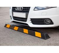 The Ramp People 165cm Wheel Stop with Fixings Black and Yellow Reflective Rubber Parking Block for Car Park, Garage, EV Charging Points