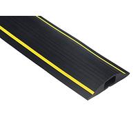 The Ramp People 4m Floor Cable Protector (Channel 15mm x 5mm) | Black & Yellow Rubber Pedestrian Cable Management Ramp Cable Tidy