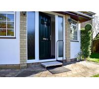 The Ramp People Adjustable Half Step with Single Handrail - Large Non Slip Fixed Half Step Indoor or Outdoor (600mm x 750mm)