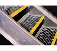 The Ramp People Anti Slip Stair Nosing Yellow 750mm X 55mm Steel Grit Surface Industrial Steps Staircases