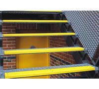 The Ramp People Anti-Slip Stair Tread Nosing Yellow 900mm X 80mm X 20mm Steel Grit Surface