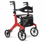 The Ramp People Drive Aerowalk Carbon Rollator Red Carbon Fibre Folding 4-Wheeled Walkers With Seat, Bag, Backrest