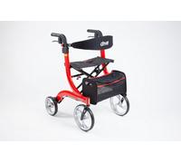 The Ramp People Drive Nitro Rollator Red - Medium 4-Wheeled Folding Rollator With Seat And Bag