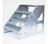 The Ramp People External Steel Steps 1000mm Wide Anti-slip | Fixed Modular Steps for Gardens, Temporary Buildings, Events, Temporary Buildings, Mobile Homes