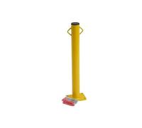 The Ramp People Fixed Security Bollard With Chain Hooks Driveway Post Steel Yellow