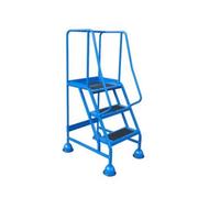 The Ramp People Mobile Warehouse Ladder With Handrails & Platform On Wheels - 3 Treads - Unassembled