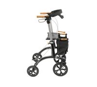 The Ramp People Saljol Allround Rollator - Black - Medium - Folding 4-Wheeled Outdoor Walking Aid Walker