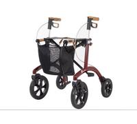 The Ramp People Saljol Allround Rollator - Red - Medium 4-Wheeled Rollator Bag, Backrest & Seat Walking Aid