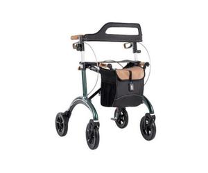 The Ramp People Saljol Carbon Rollator - Bariatric Rollator Heavy Duty Wide Seat Green Lightweight Folding 4-Wheeled Outdoor Walking Aid Mobility