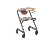The Ramp People Saljol Indoor Rollator - Grey - Medium 50Cm Seat Height 4 Wheeled Walker Tray Bag Seat