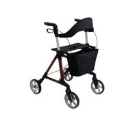 The Ramp People Trp7 Folding Rollator - Red 4 Wheeled Outdoor Rollator With Bag, Seat & Backrest