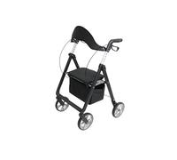 The Ramp People TRP7 Lightweight Rollator - Four Wheeled Outdoor Folding Walking Aid with Bag and Seat Adjustable (Black)