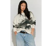 The Range Crewneck Sweatshirt by Ragabond at Free People in Vintage White, Size: Medium - female