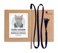 The RANGELANGEL: Our cat fishing rod with beech wood rod and dark blue cotton ribbon. Handmade and lovingly made in Germany sustainable cat toy