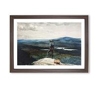 The Ranger Adirondacks by Winslow Homer Framed Print | A2 Walnut Framed Wall Art | Ready to Hang | Modern Nature Picture | Living Room Bedroom Lounge Office