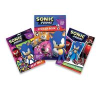 The Rangery Sonic Prime Colouring and Sticker Book Set, Includes Sticker Book, Colouring Books, Play Pack & 4 Colouring Pencils, Reusable Stickers, Creative Birthday Gifts for Kids, Ages 3 Years+
