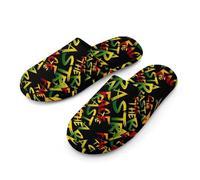 The Rasta Face Men's Slippers Memory Foam Indoor House Shoes Lightweight Washable Slipper 45-46_（11-12）