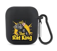 The Rat King Cute Bluetooth Headset Cover Earbuds Case TPU Headphone Protective Compatible with Airpods 1/2 Black-Color