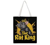 The Rat King Cute Canvas Tote Bag Reusable Shopping Grocery Bag Cloth Bags with Handles