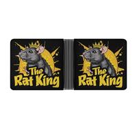 The Rat King Cute Leather Wallets for Men Slim Bifold Wallet Credit Card Holder Front Pocket Wallets