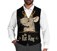 The Rat King Men's Suit Vest Formal Dress Waistcoat Vest Casual Business Vests for Suit Or Tuxedo 3XL
