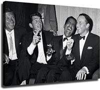 The Rat Pack Best of Frank Sinatra Dean Martin Sammy Davis Jr Poster Wall Art Canvas Print Picture Home Bedroom Decor Gift Frameless and Framed (Unframed,24×32inch)