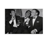 The Rat Pack Print Dean Martin, Sammy Davis, Frank Sinatra Black And White Wall Art Canvas Poster Wall Art Decor Print Picture Paintings for Living Room Bedroom Decoration 12x18inch(30x45cm)