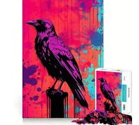 The Raven Abstract Art 1000 Teenager Pieces Jigsaw Puzzle Mind Exercise Toy Bonding Time Precision Cut Art Collection Piece (38x26cm)