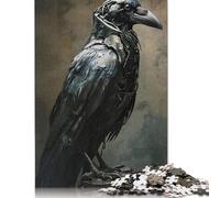 The Raven Abstract Metal Puzzles for Adults 500 Piece Wooden Puzzle Adult Jigsaw Puzzle Puzzles for Adults Teens 500pcs (52x38cm)