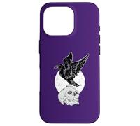 The Raven on a Skull with a Full Moon Edgar Allan Poe Meme Case for iPhone 16 Pro