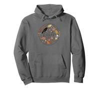 The Raven Quote, Gothic Literature Inspired Floral Raven Ar Pullover Hoodie