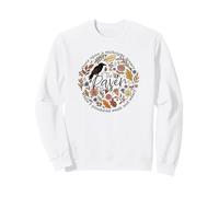 The Raven Quote, Gothic Literature Inspired Floral Raven Ar Sweatshirt
